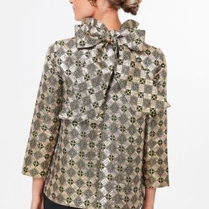 Tuckernuck Champagne Toast Jacquard Faye Blouse S